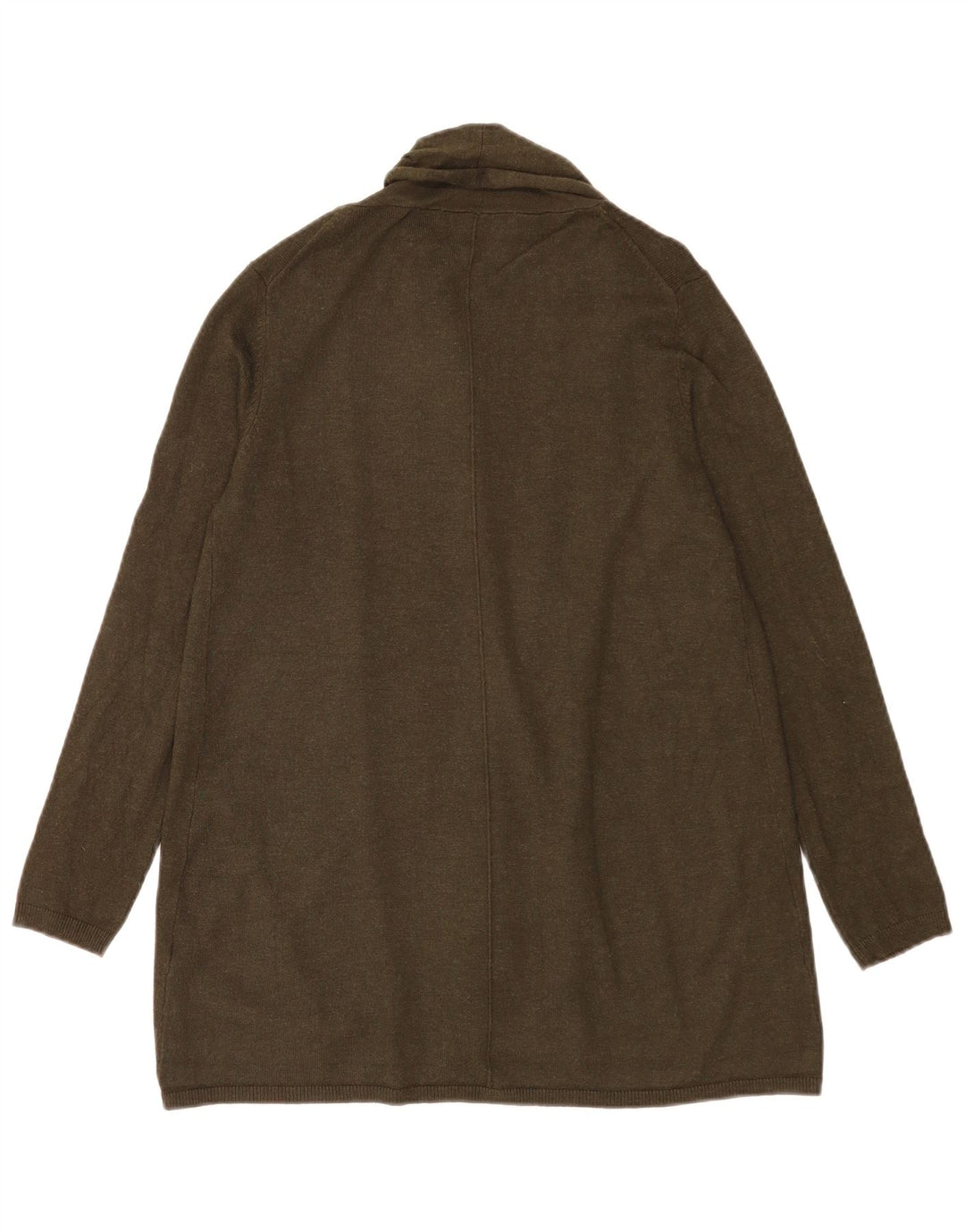 Zara Γυναικεία ανοιχτή ζακέτα UK 12 Medium Khaki Viscose