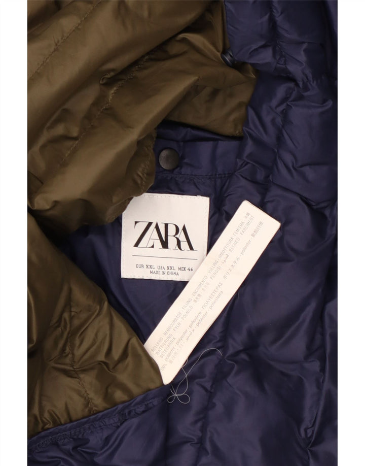Zara Ανδρικό μπουφάν με επένδυση UK 44 2XL Navy Blue Polyester