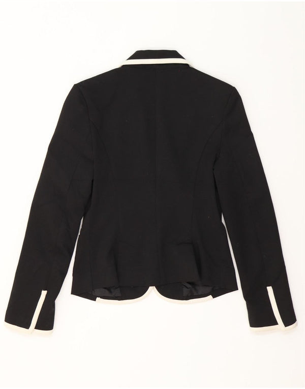 Zara Γυναικείο μπουφάν blazer UK 10 Small Black Colorblock Polyester