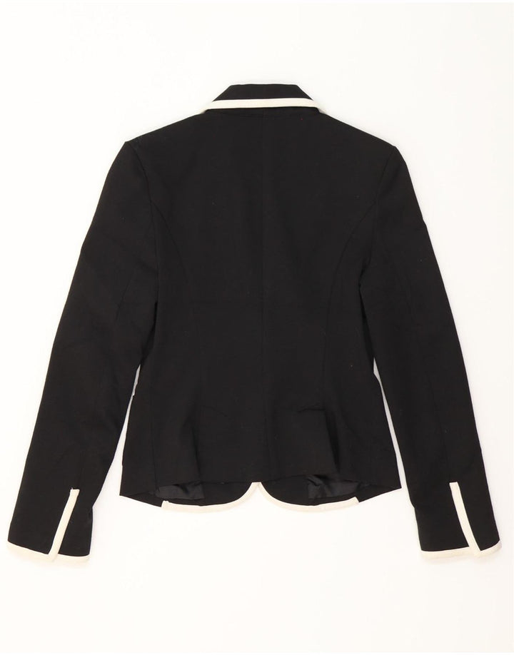Zara Γυναικείο μπουφάν blazer UK 10 Small Black Colorblock Polyester