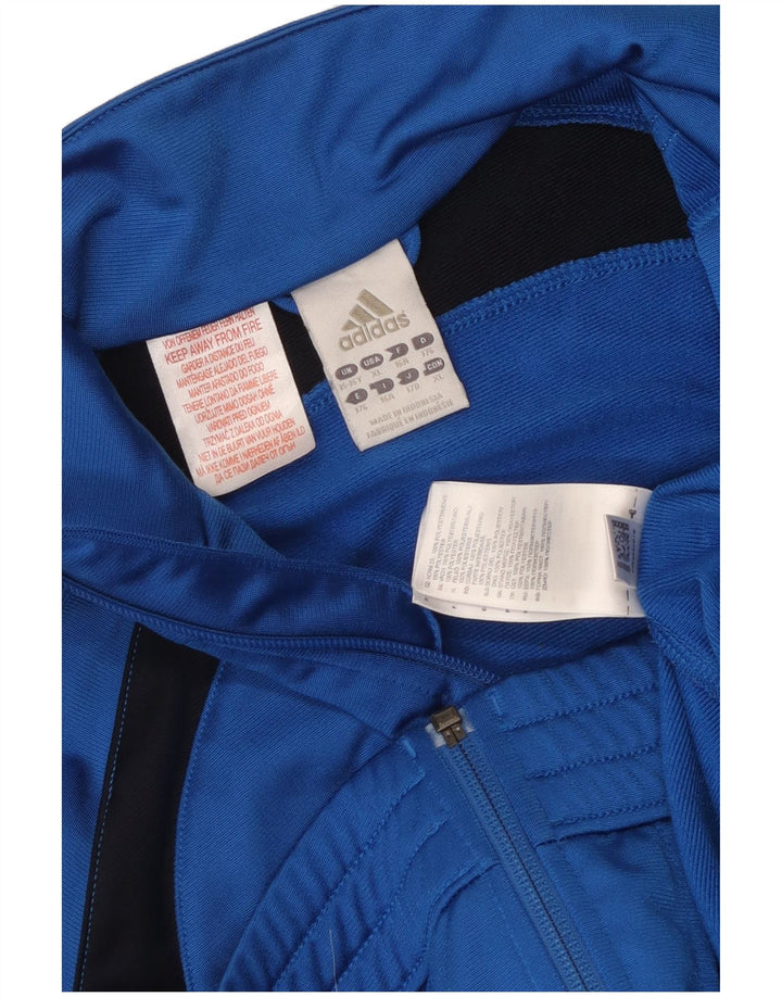 Κορυφαία φόρμα Adidas Boys 15-16 Years Blue Colourblock Polyester