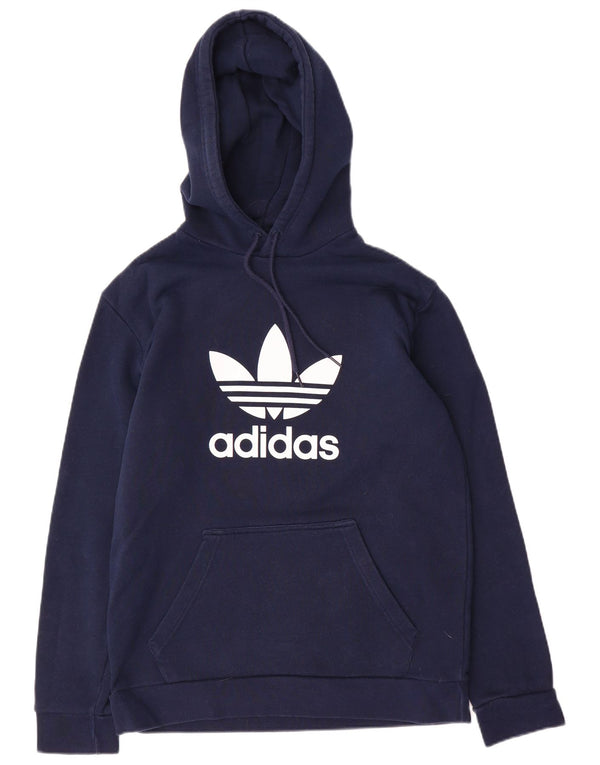 Ανδρικό γραφικό κουκούλα Adidas, μεσαίο μπλε βαμβακερό