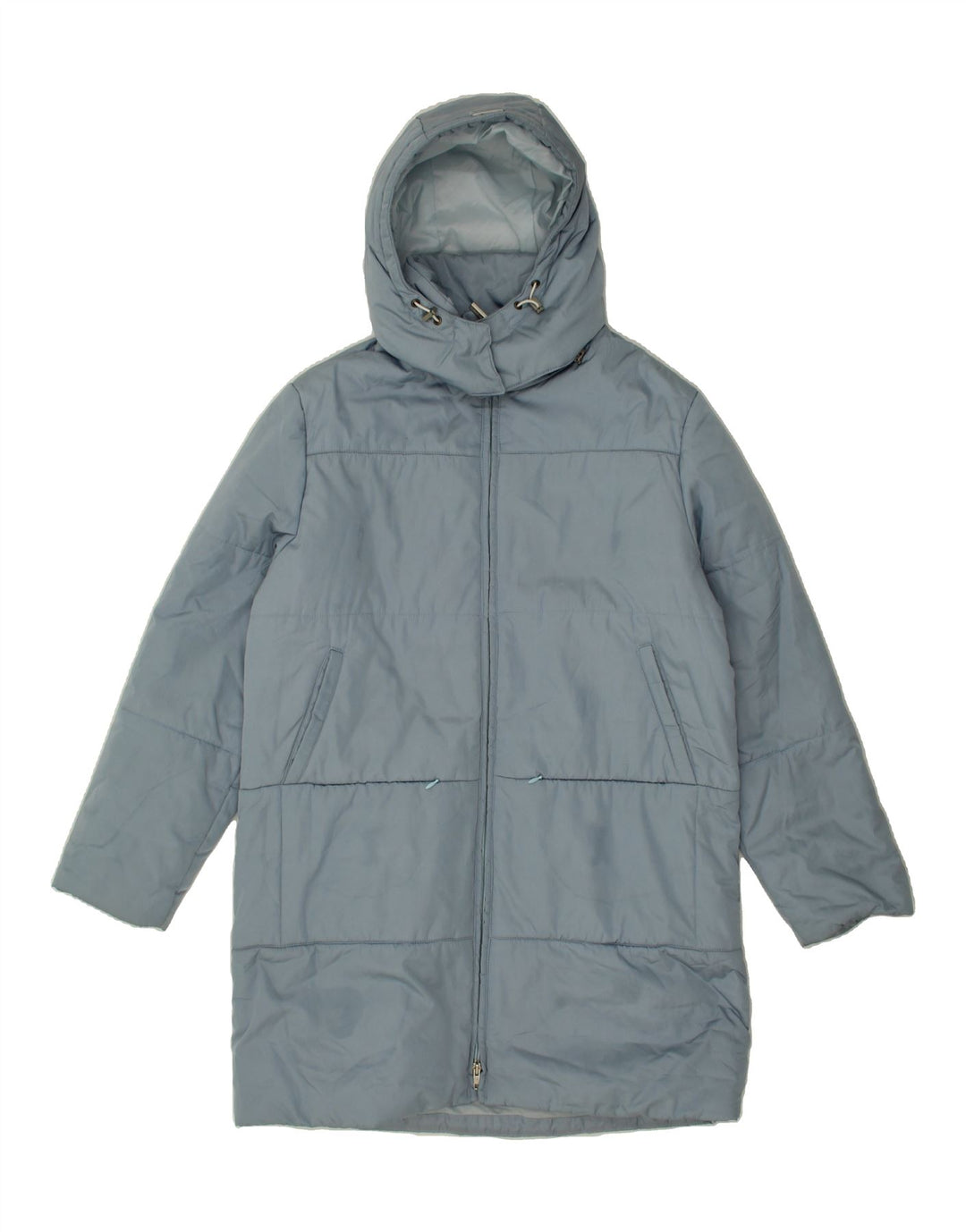 TRUSSARDI JEANS Womens Hooded Padded Coat IT 44 Medium Blue Vintage Trussardi Jeans and Second-Hand Trussardi Jeans from Messina Hembry 
