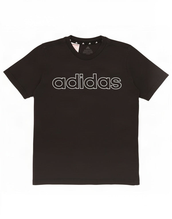 Adidas Boys Graphic T-Shirt Top 11-12 ετών Μαύρο βαμβακερό