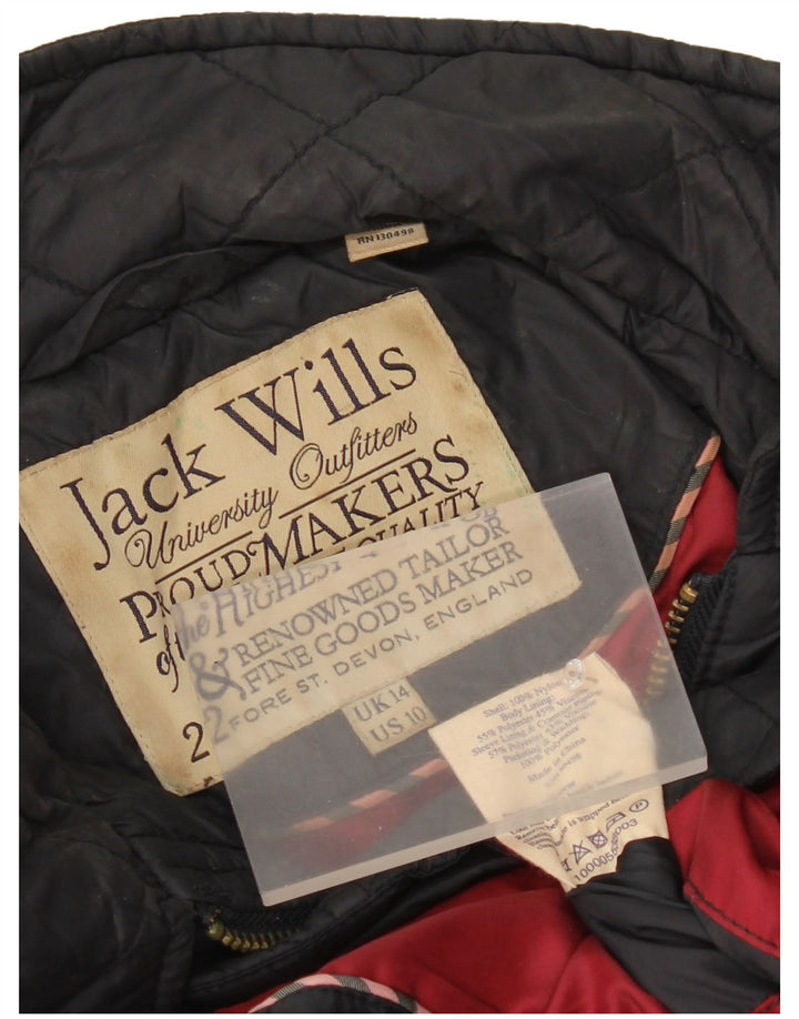 Jack Wills Γυναικείο καπιτονέ μπουφάν UK 14 μεγάλο μαύρο νάιλον