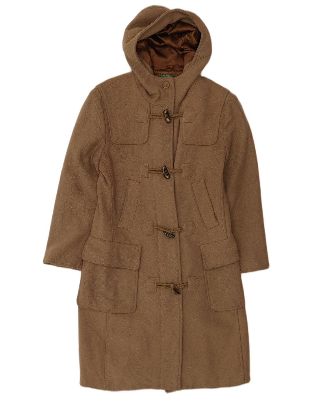 Benetton Γυναικείο παλτό Duffle με κουκούλα UK 10 Small Beige