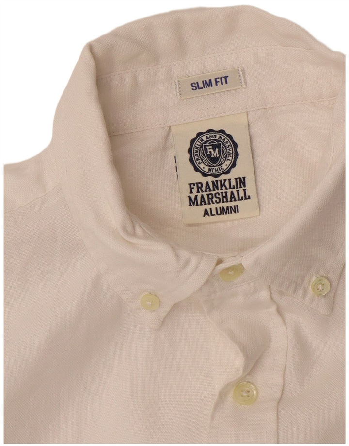 FRANKLIN MARSHALL Ανδρικό πουκάμισο Slim Fit Medium White
