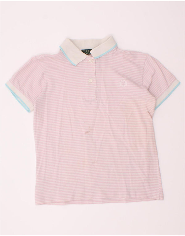 Fred Perry Girls Polo πουκάμισο 12-13 Years Pink Pinstripe