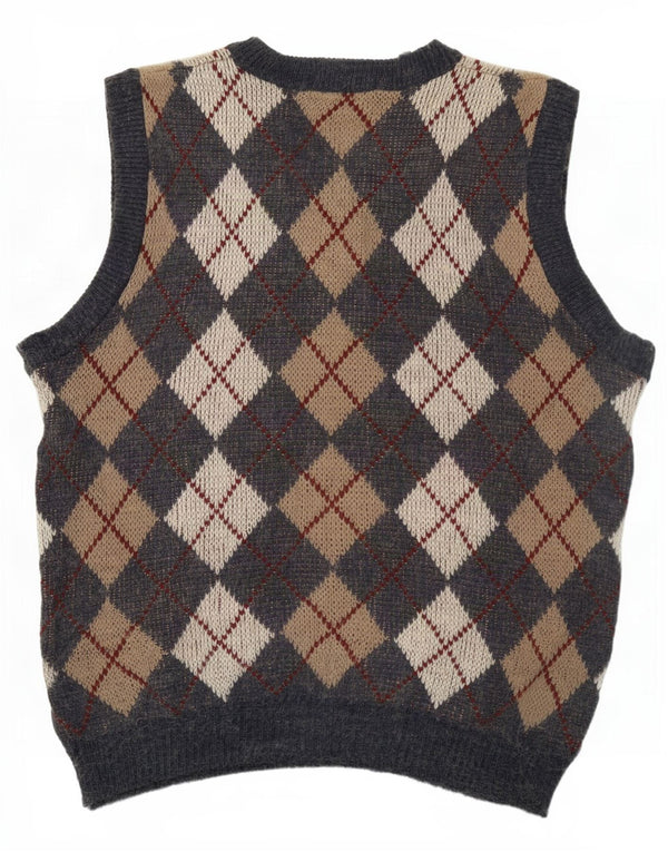 Ανδρικό γιλέκο Woolworths Tank Top Large Grey Argyle/Diamond Acrylic