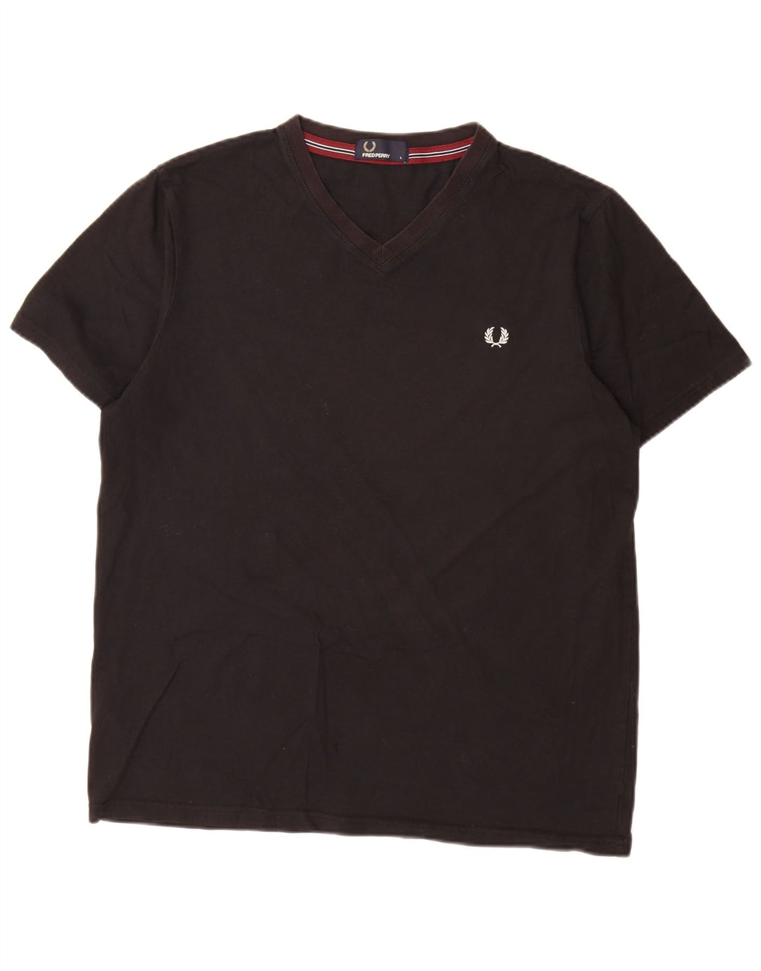 Fred Perry Ανδρικό T-Shirt Top μεγάλο μαύρο βαμβακερό