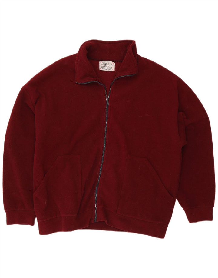 Vintage Ανδρικό Fleece Jacket UK 42 XL Maroon Polyester