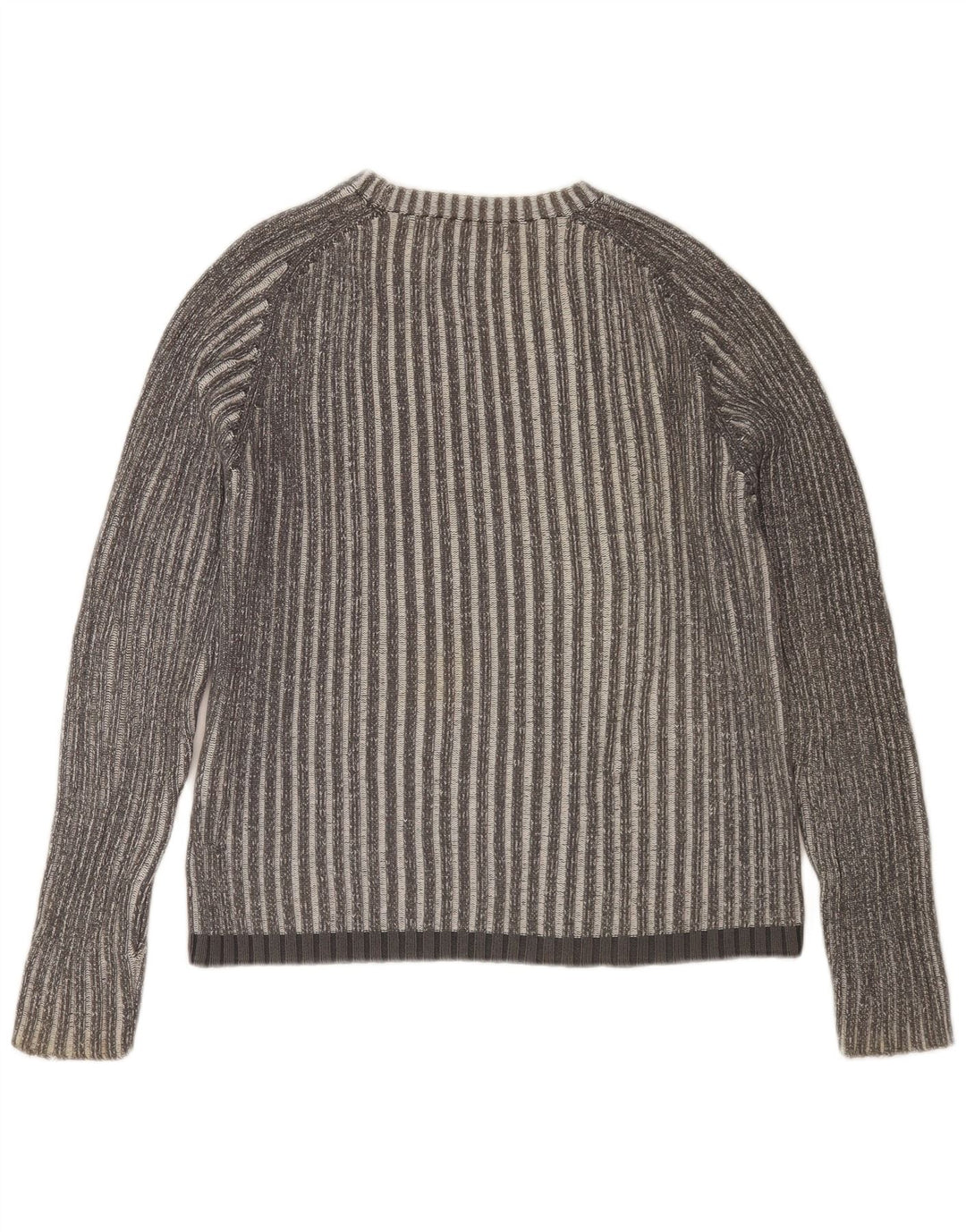 JACK & JONES Ανδρικό πουλόβερ με λαιμόκοψη, μεσαίο γκρι βαμβακερό ριγέ