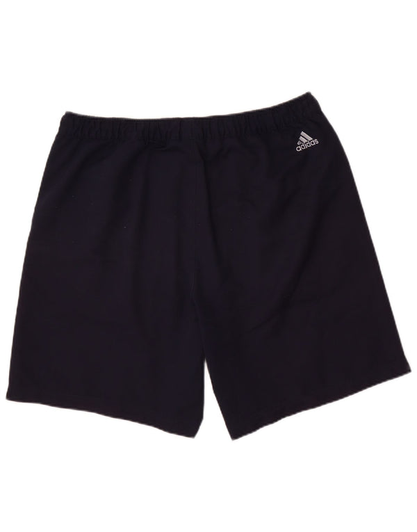 Ανδρικό γραφικό αθλητικό σορτς Adidas μεγάλο μπλε ναυτικό πολυεστέρα