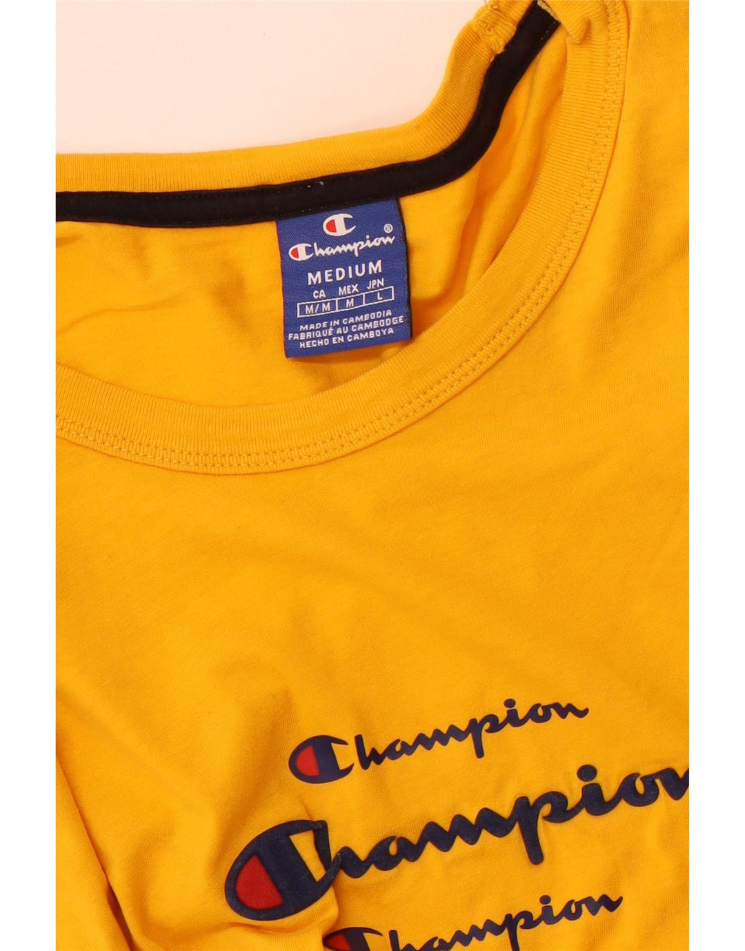 Ανδρικό γραφικό T-Shirt CHAMPION Top Medium Yellow
