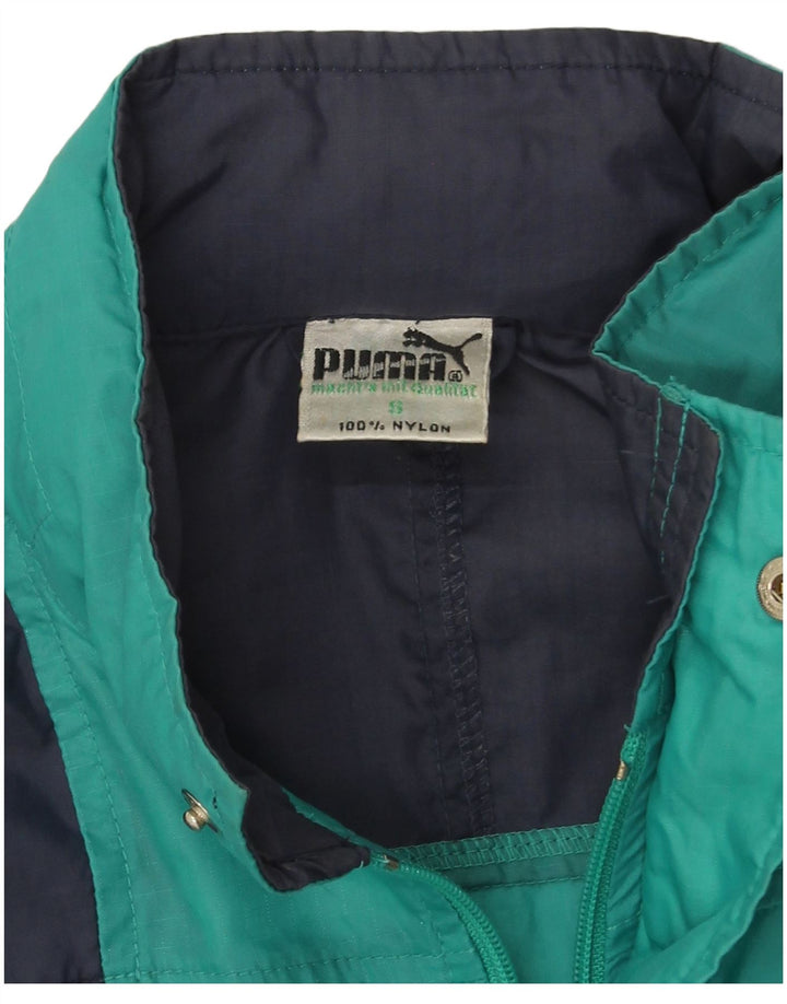 Puma Ανδρικό μπουφάν βροχής UK 36 Small Turquoise Colourblock Nylon