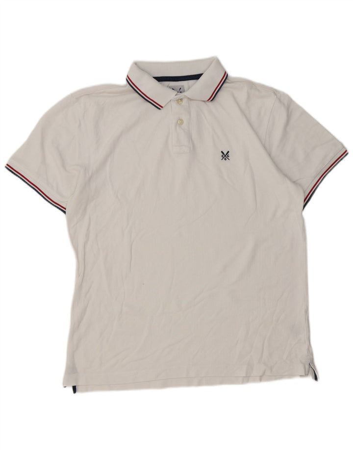 Ανδρικό μπλουζάκι πόλο Crew Clothing, μεσαίο λευκό βαμβακερό