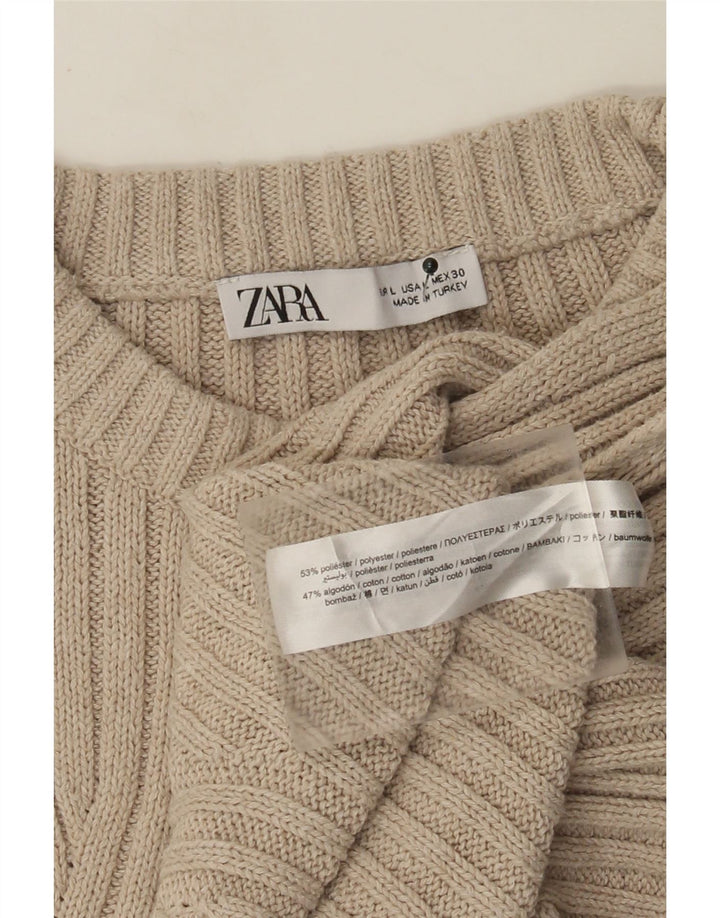 Zara Γυναικείο Γιλέκο Tank Top UK 16 Large Beige Polyester
