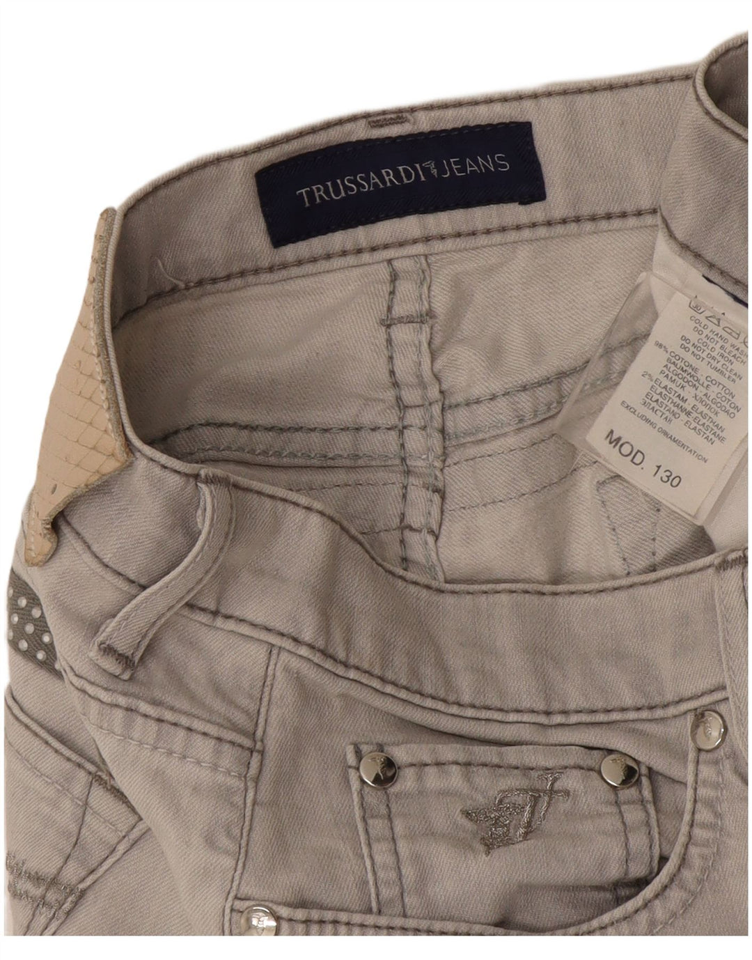 Γυναικείο τζιν Trussardi ίσιο W30 L27 Γκρι βαμβακερό