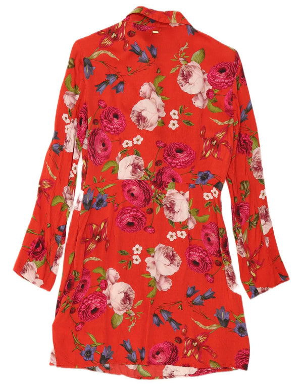 Superdry γυναικείο πουλόβερ φόρεμα UK 10 Small Red Floral Viscose