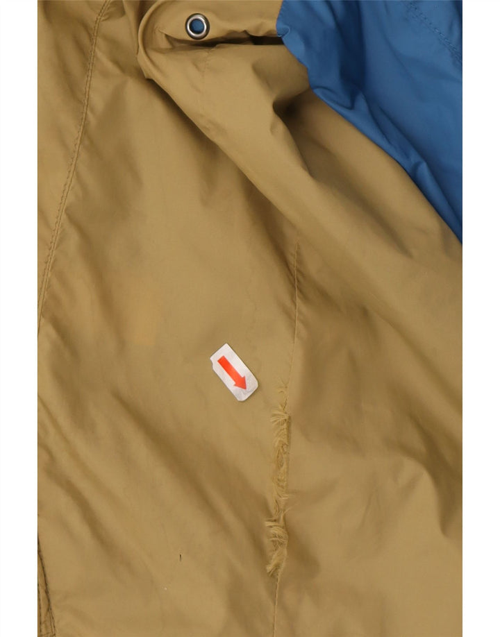 REPLAY Boys Hooded Rain Jacket 13-14 Years Large Blue Colourblock Vintage Replay and Second-Hand Replay from Messina Hembry 