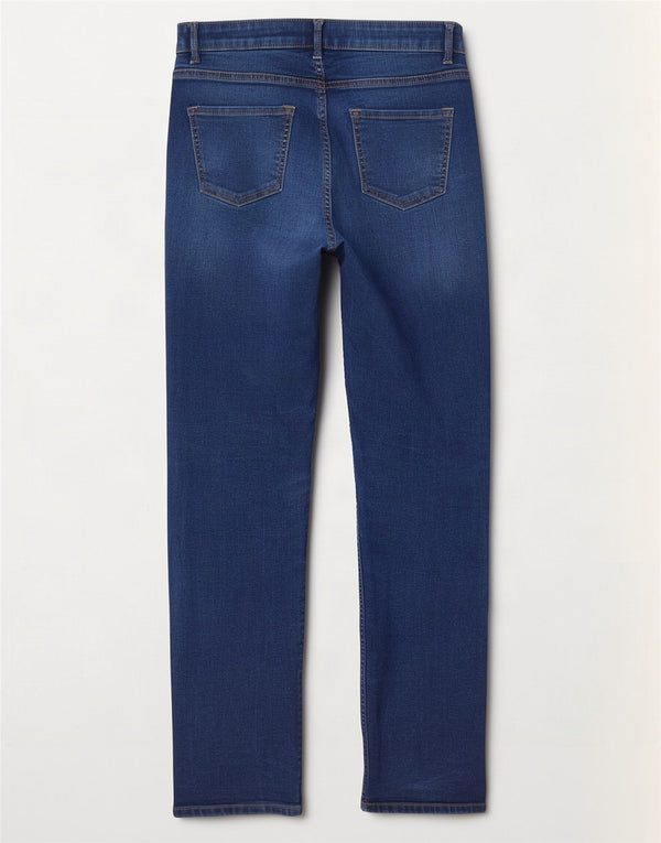 Marks & Spencer Womens Straight Jeans UK 10 Small W27 L30 Navy Blue Cotton