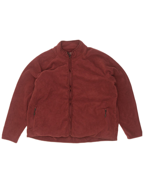 Marks & Spencer Γυναικείο Fleece Jacket UK 22 3XL Βουργουνδίας Πολυεστέρας