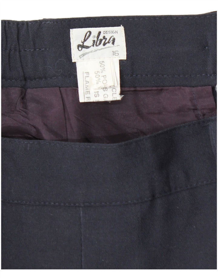 LIBRA Γυναικεία Ψηλόμεση Πλισέ A-Line UK 16 μεγάλη W32 Navy Blue