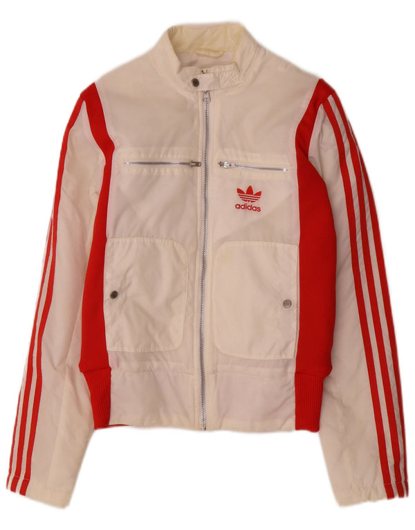 Adidas Γυναικείο Bomber Jacket UK 8 Small White Colourblock Polyester