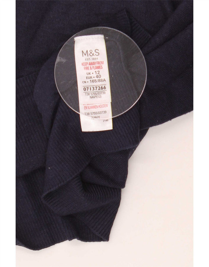 Marks & Spencer Γυναικεία κοντομάνικη μπλούζα Top UK 12 Medium Navy Blue