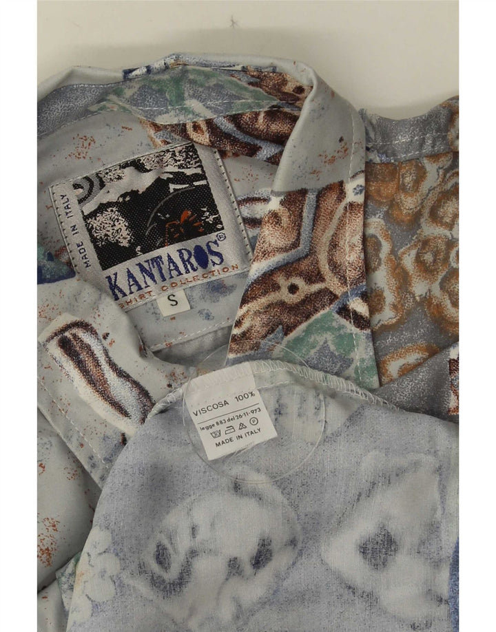 Ανδρικό πουκάμισο Kantaros Small Blue Patchwork Viscose