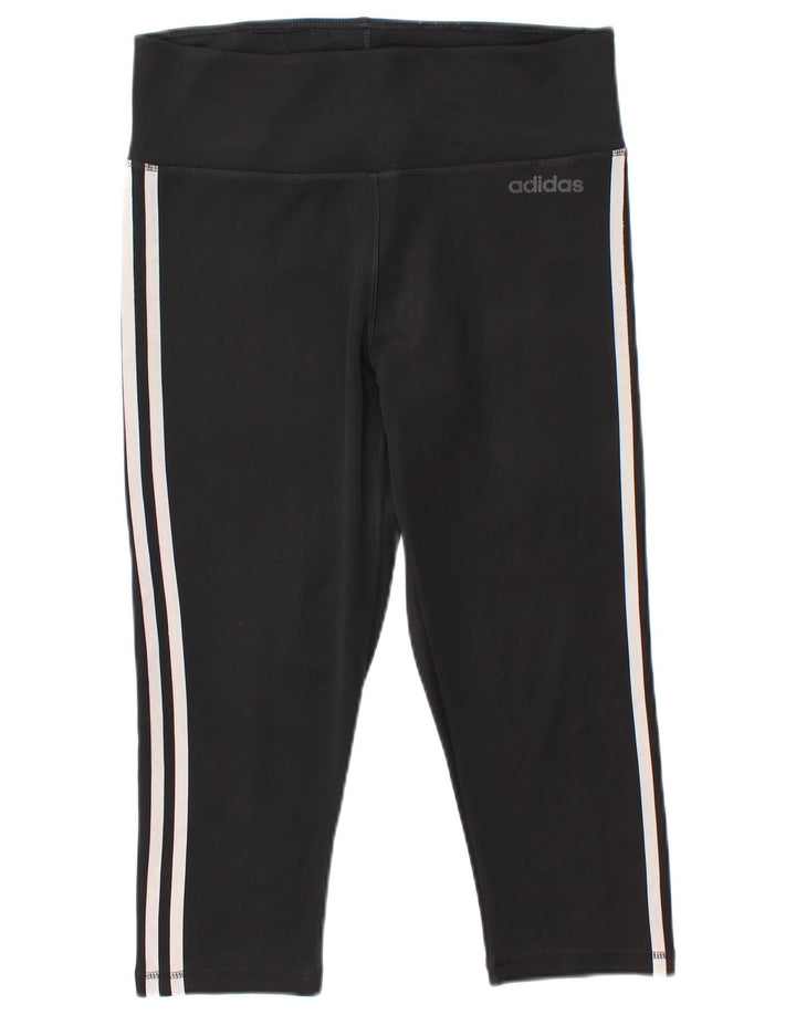 Adidas Γυναικεία κολάν Capri Climalite UK 12/14 Μεσαίο μαύρο πολυεστέρα