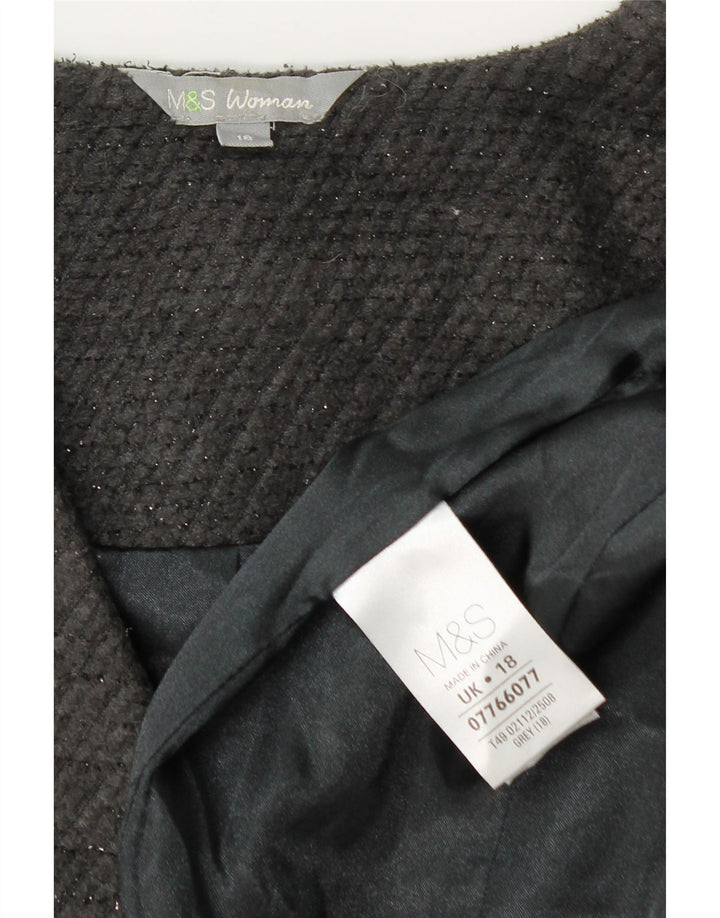 Marks & Spencer Γυναικείο Ανοιχτό Πανωφόρι UK 18 XL Γκρι Πολυεστέρας