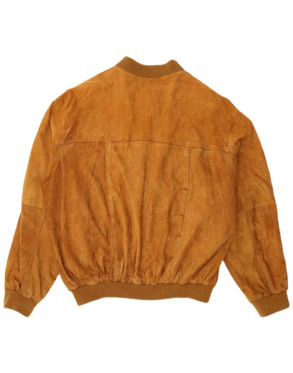Vintage Ανδρικό Suede Bomber Jacket IT 58 4XL Καφέ
