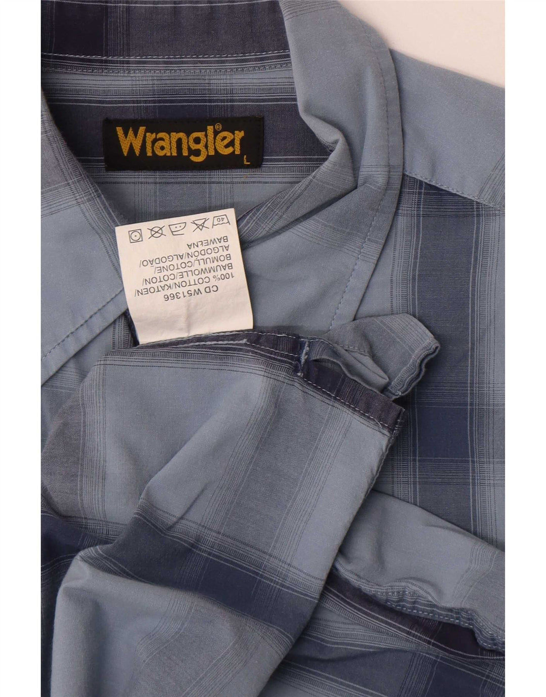 Ανδρικό κοντομάνικο πουκάμισο Wrangler Μπλε βαμβακερό
