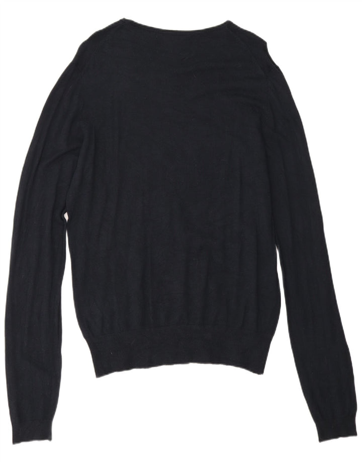 Ανδρικό πουλόβερ Zara Boat Neck Jumper Large Navy Blue