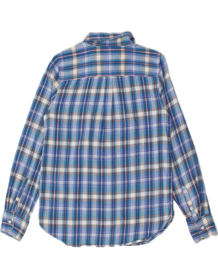 J. CREW Womens Pullover Shirt UK 10 Small Blue Check Cotton Vintage J. Crew and Second-Hand J. Crew from Messina Hembry 