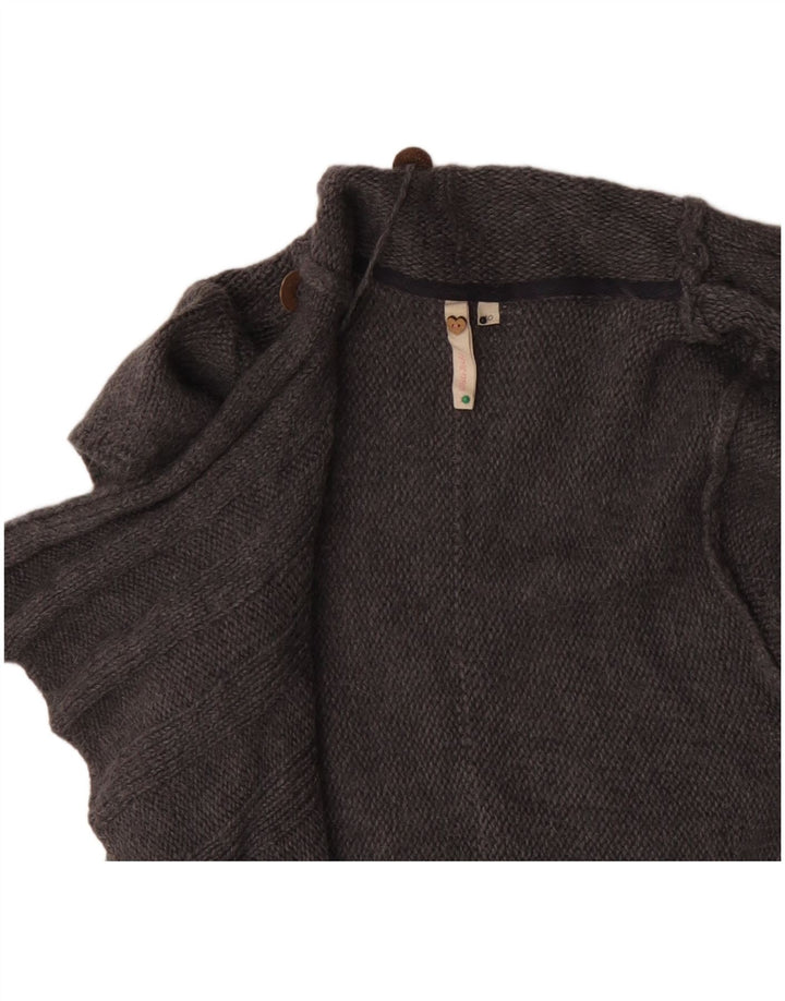 White Stuff Γυναικείο κοντομάνικο ανοιχτό πουλόβερ ζακέτα UK 10 Small Grey Wool