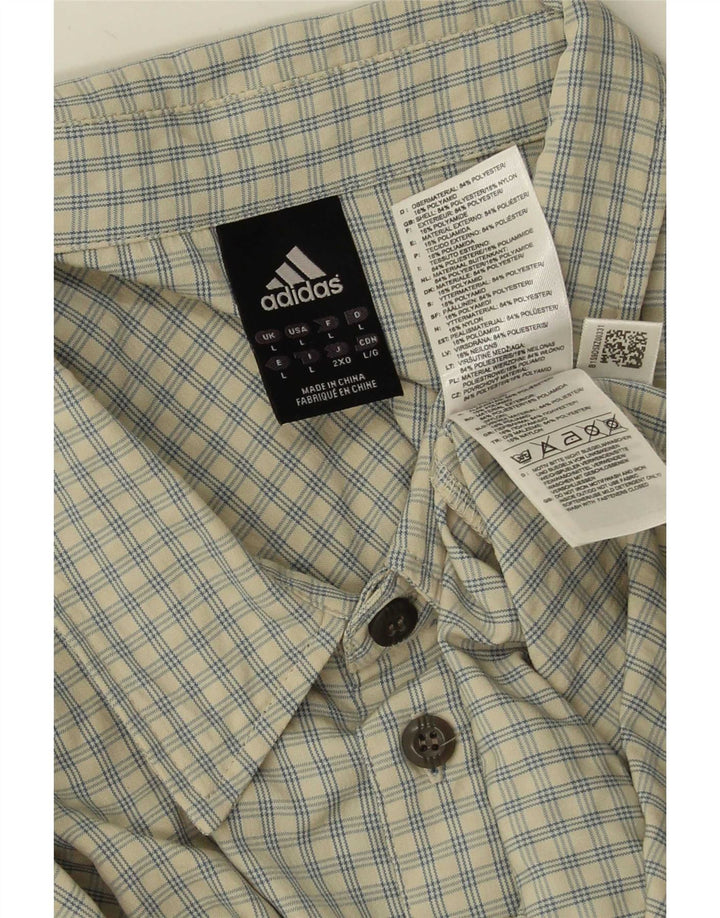 Ανδρικό πουκάμισο Adidas Μεγάλο Μπεζ Check Polyester