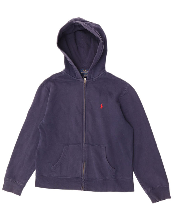 Polo Ralph Lauren Boys πουλόβερ με κουκούλα με φερμουάρ 14-15 ετών Μεγάλο Navy Blue