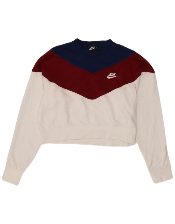 Γυναικείο φούτερ Nike Crop Jumper UK 14 Μεσαίο λευκό βαμβακερό χρώμα