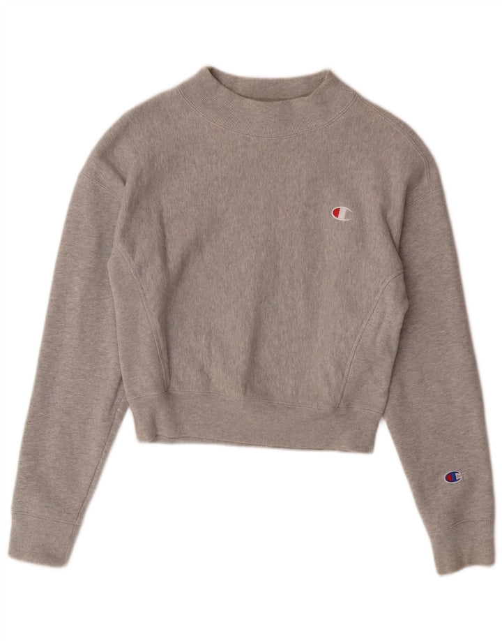 Champion γυναικείο φούτερ Reverse Weave Crop Jumper UK 6 XS Γκρι βαμβακερό