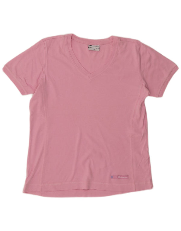 CHAMPION Γυναικείο T-Shirt Easy Fit Top UK 16 Large Pink