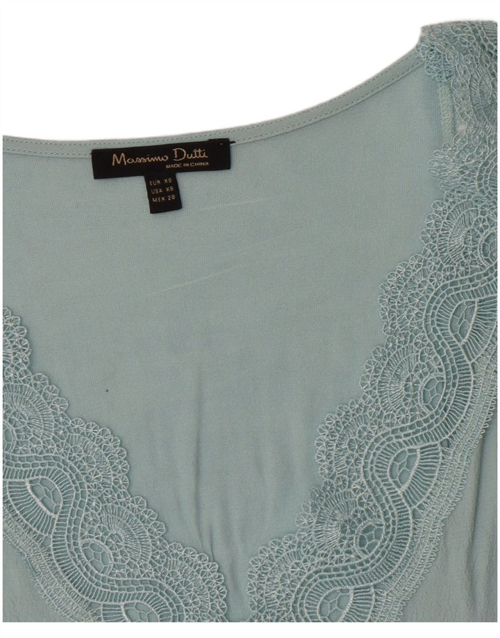 Massimo Dutti Γυναικεία Αμάνικη Μπλούζα Τοπ UK 6 XS Μπλε