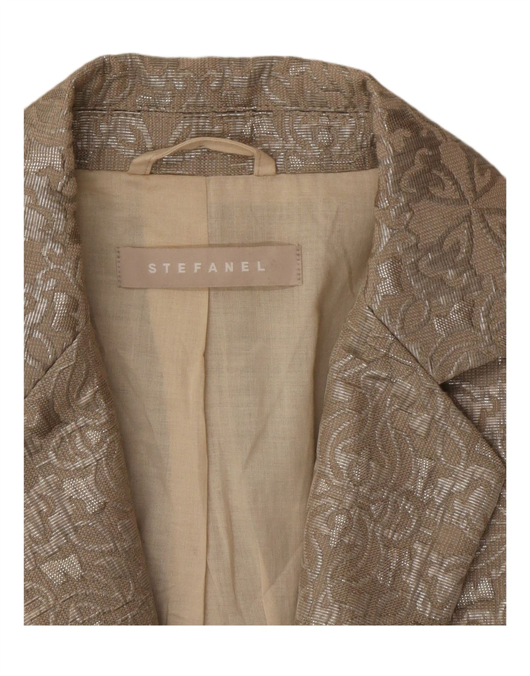 Stefanel Γυναικείο τζάκετ μπλέιζερ με 1 κουμπί EU 38 Medium Beige Paisley Polyester