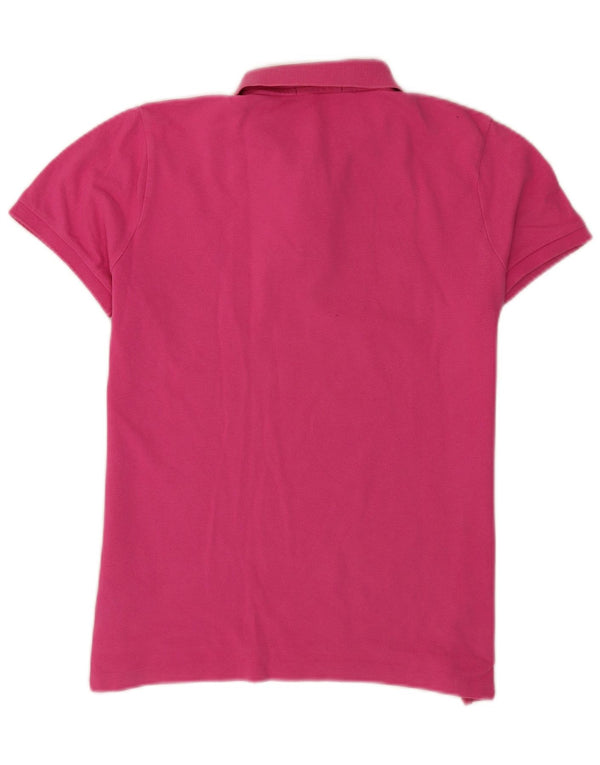 Ralph Lauren Γυναικείο Skinny Πόλο μπλουζάκι UK 16 μεγάλο ροζ βαμβακερό
