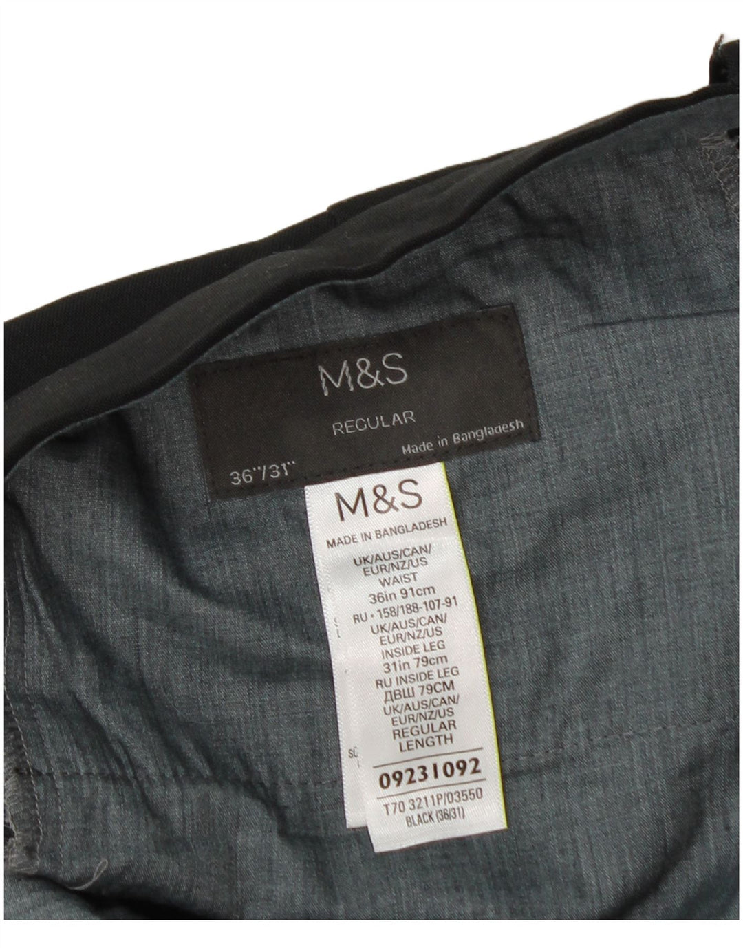 Marks & Spencer Ανδρικό ίσιο κανονικό παντελόνι W36 L31 μαύρο πολυεστέρα