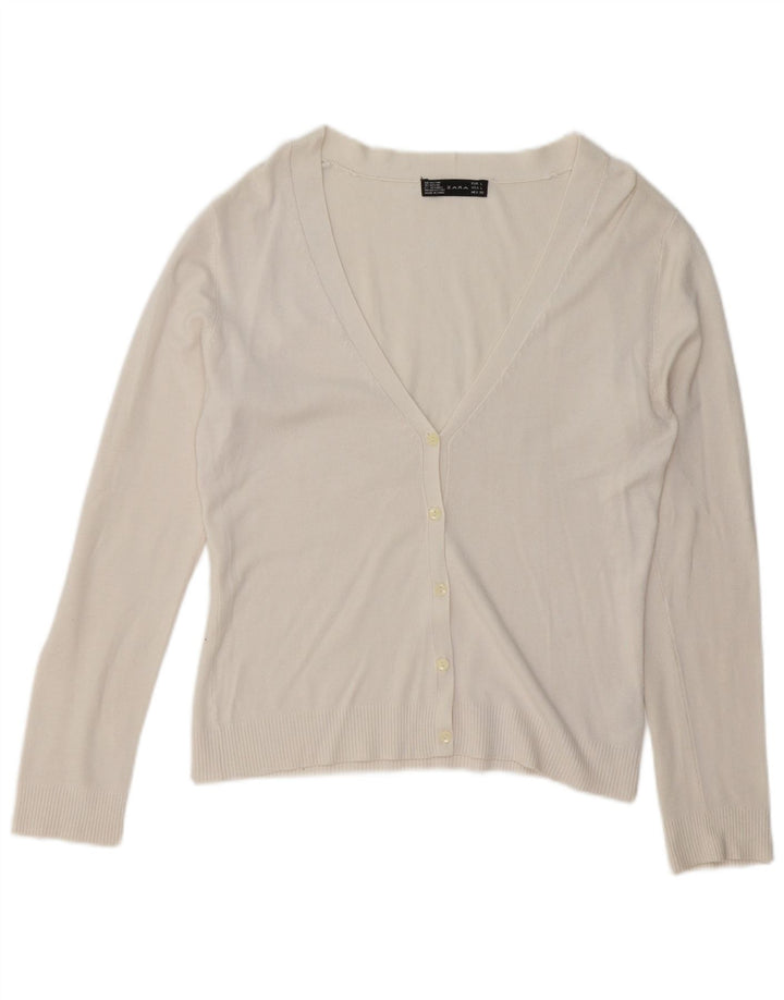 Zara Γυναικεία Ζακέτα UK 16 Large White Rayon