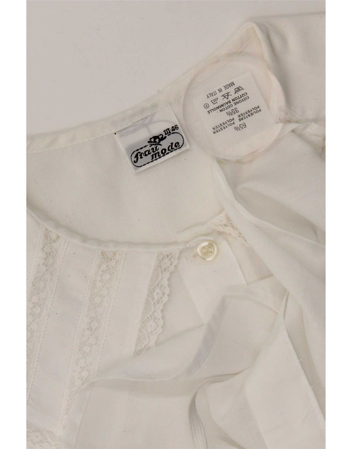 Vintage Γυναικείο Αμάνικο Πουκάμισο Μπλούζα IT 46 Large White Polyester