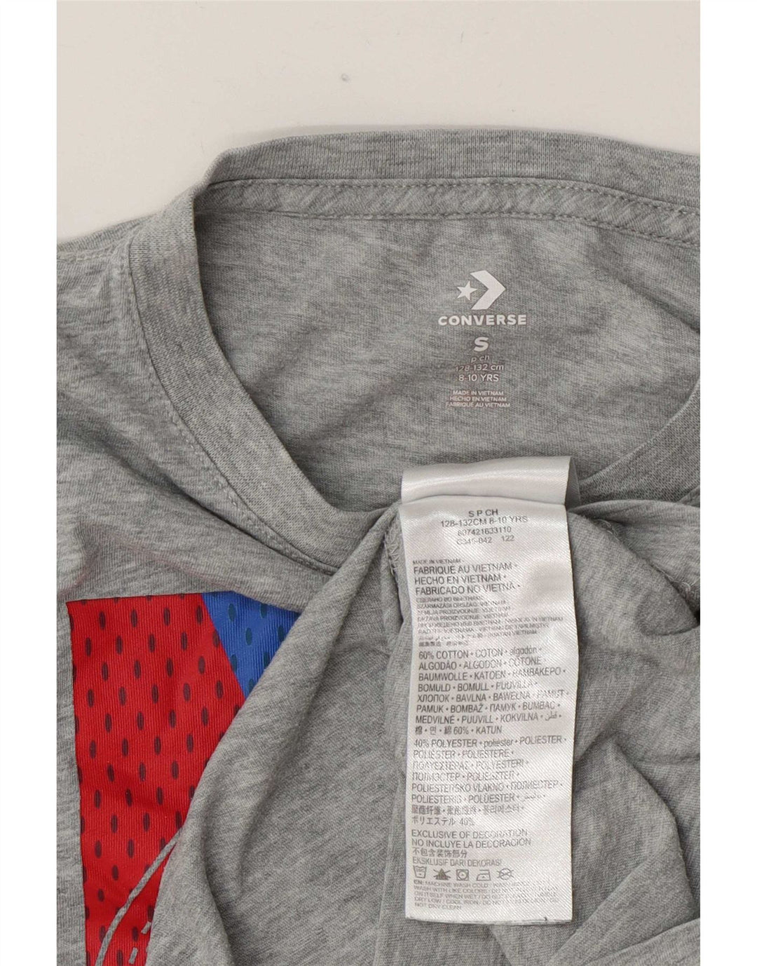 Converse Boys Graphic Top Μακρυμάνικο 8-9 ετών Μικρό Γκρι Βαμβακερό