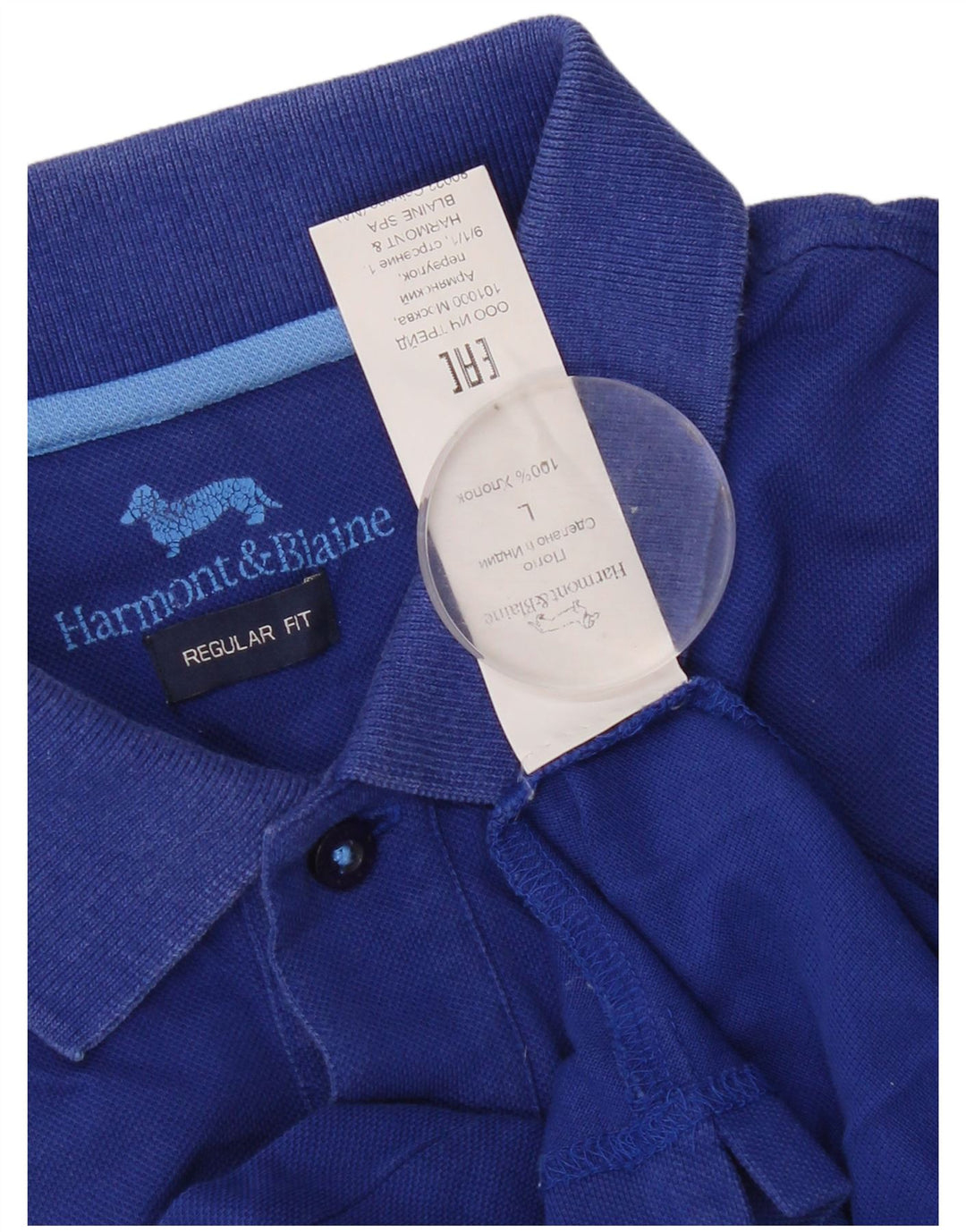 Ανδρικό πουκάμισο πόλο με κανονική εφαρμογή Harmont & Blaine μεγάλο μπλε
